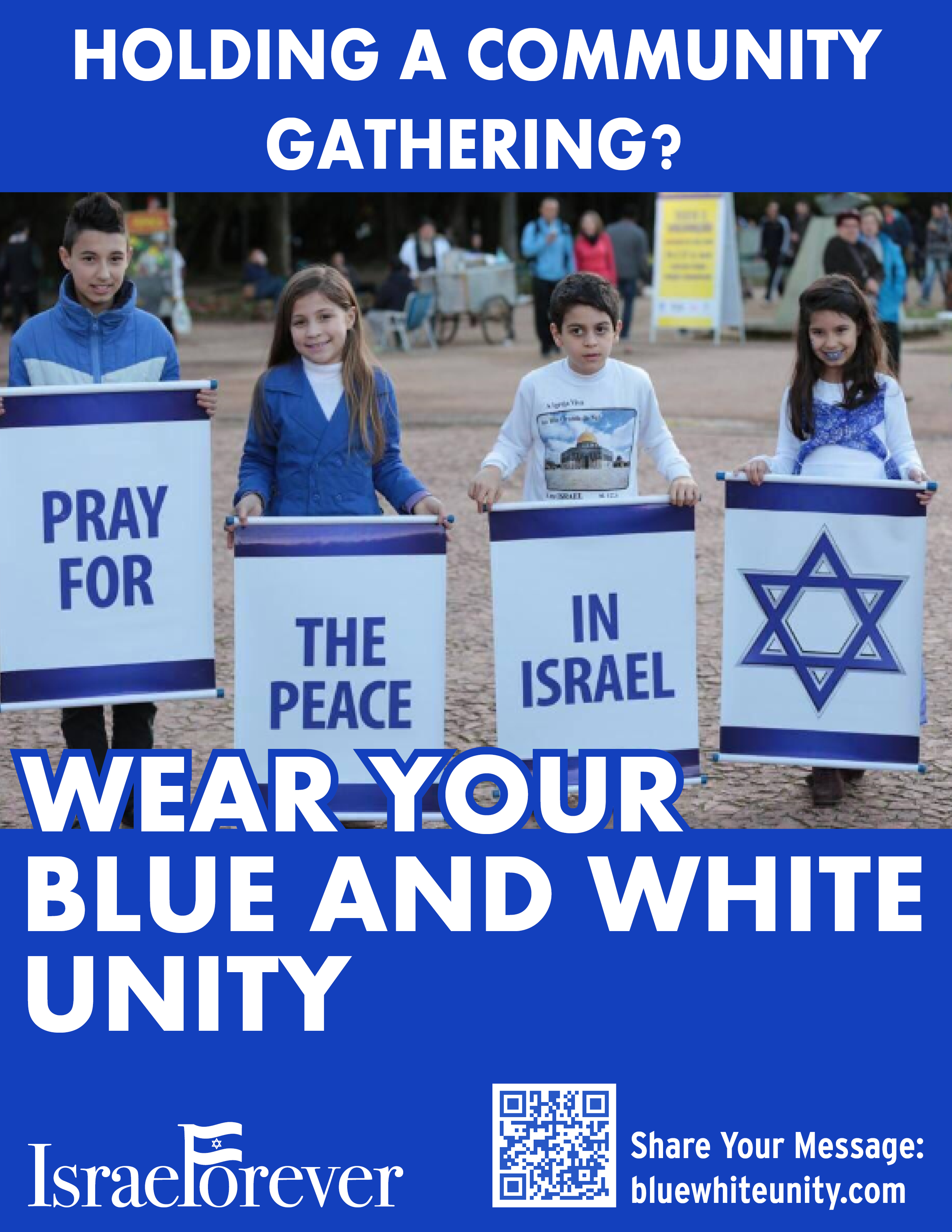 Gather your community - don't forget your blue and white!
