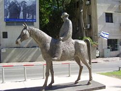 A statue of Meir Dizengoff (1861 - 1936), first mayor of Tel Aviv, located on Rothschild Boulevard.