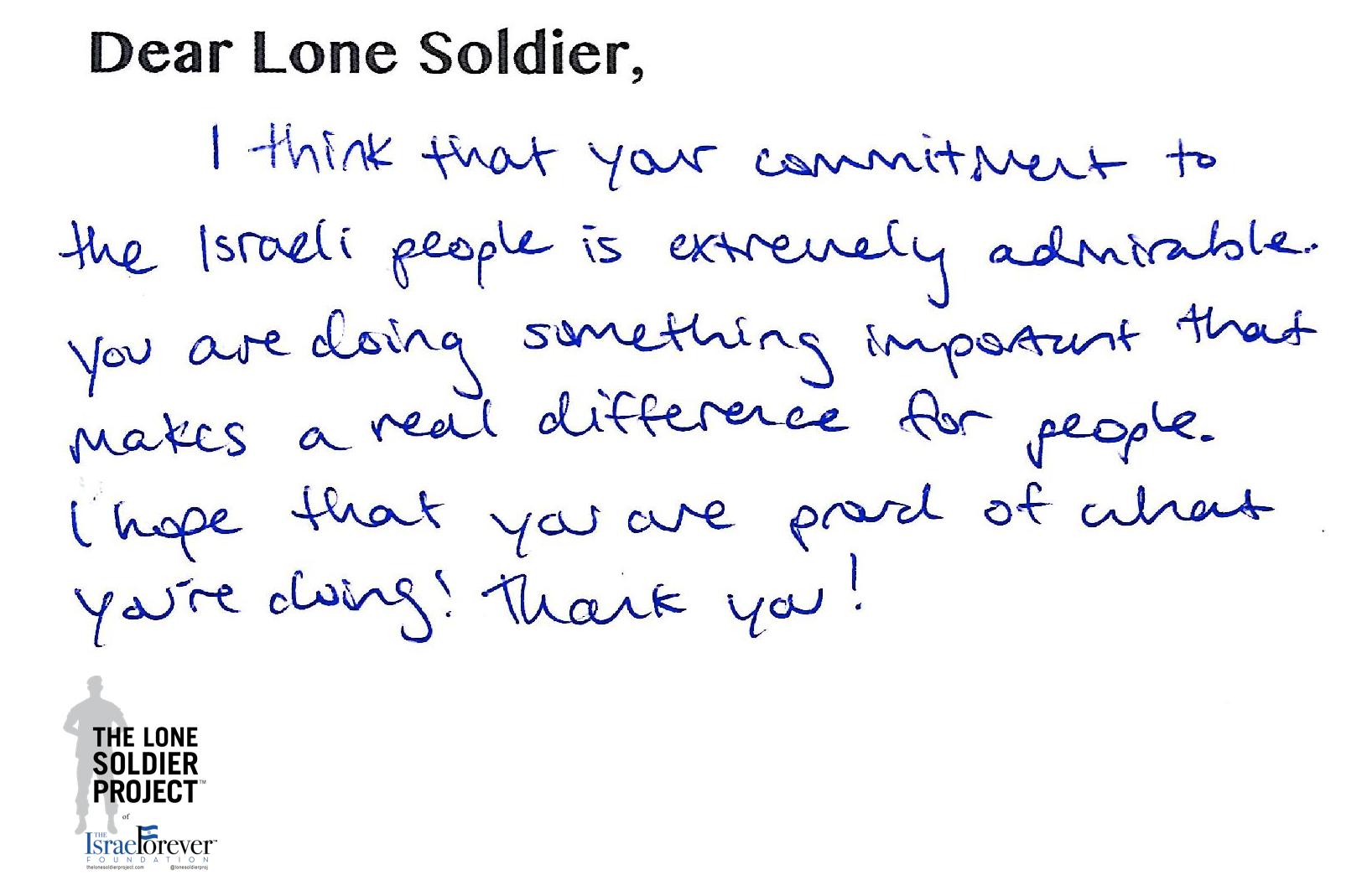 Campers at JCC of Greater Washington Send Thank You Letters to IDF Lone Soldiers