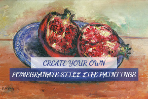 Pomegranate Still Life Paintings By Reuven Rubin