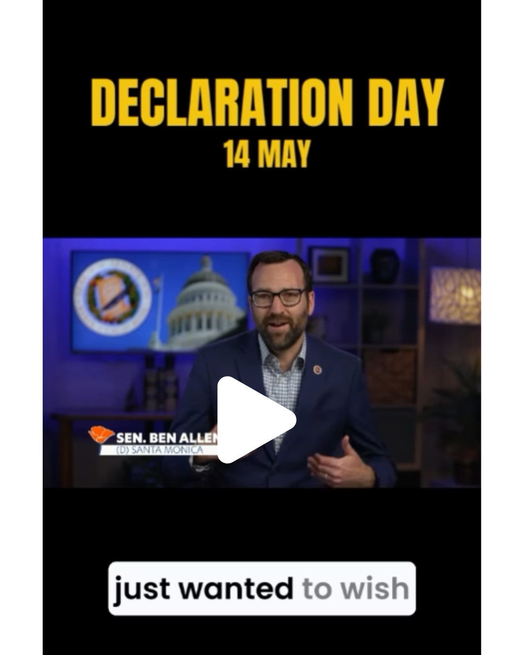 Declaration Day - State Senator Ben Allen of California