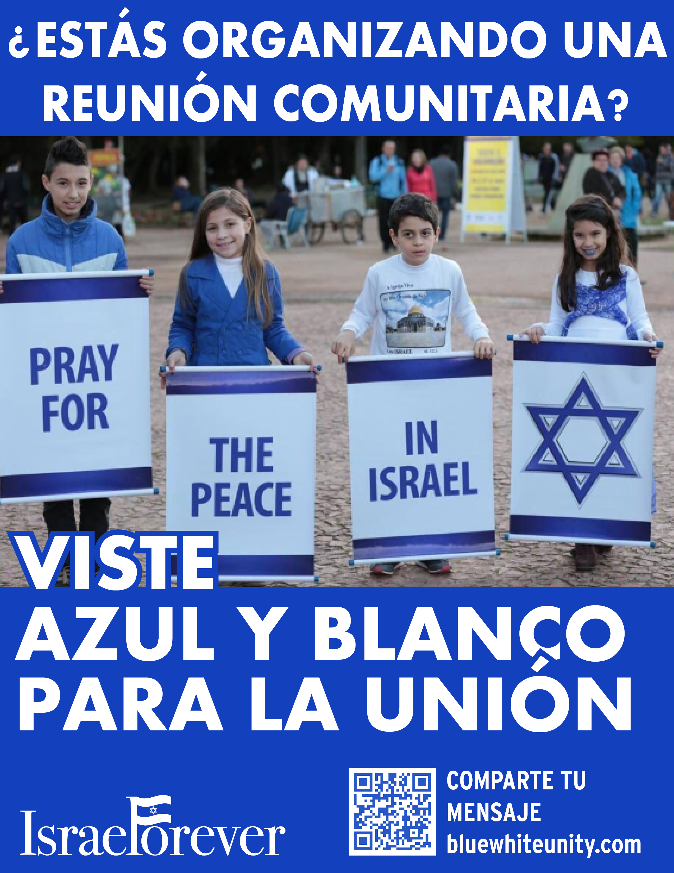 UNA REUNIÓN COMUNITARIA EN AZUL Y BLANCO