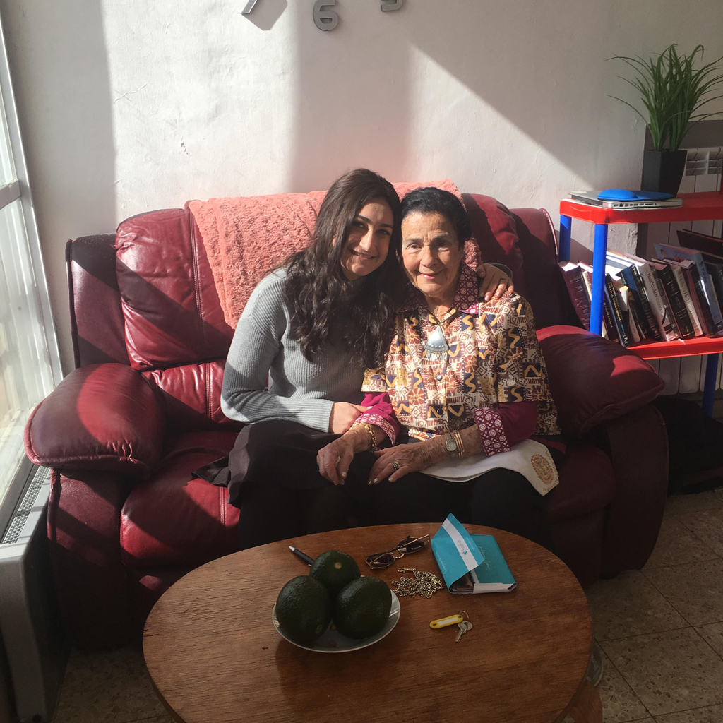 Omy visiting me at my Jerusalem apartment