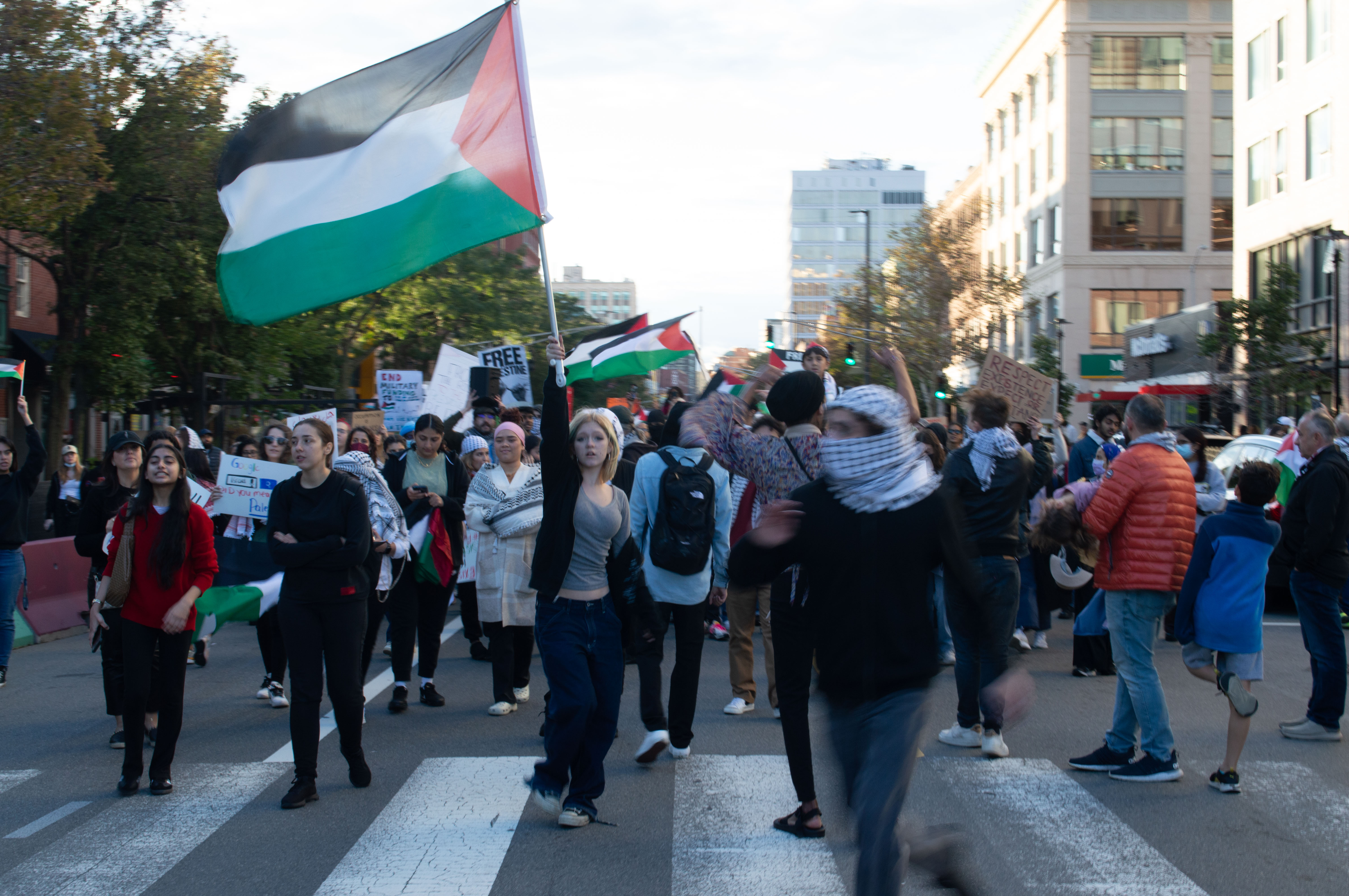 Pro-Palestine students protest in Cambridge, Mass.