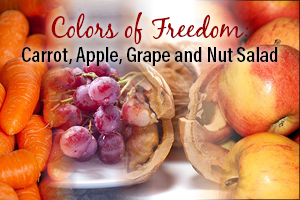 Colors of Freedom: Carrot, Apple, Grape and Nut Salad