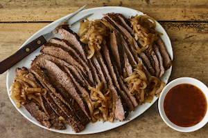 Slow Braised Brisket and Onions by Jamie Geller