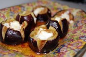Stuffed Figs with Goat Cheese, Basil and Pine Nuts