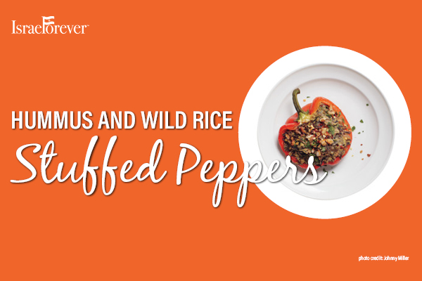 Hummus and Wild Rice Stuffed Peppers