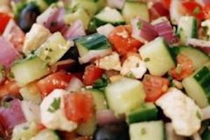 Zaatar Mint Israeli Salad With Feta And Olives