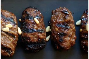Beef kebabs in date and pomegranate molasses